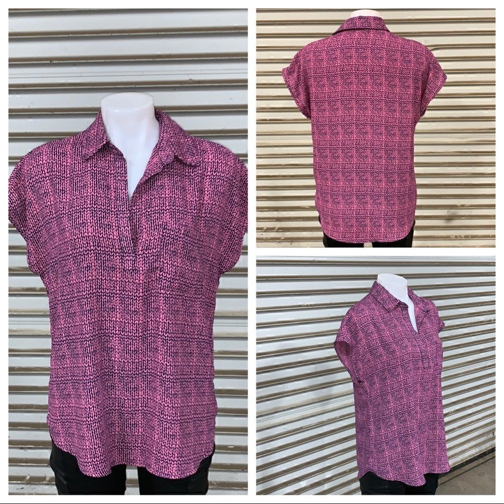 🛍️Pleione pink and black short sleeve top